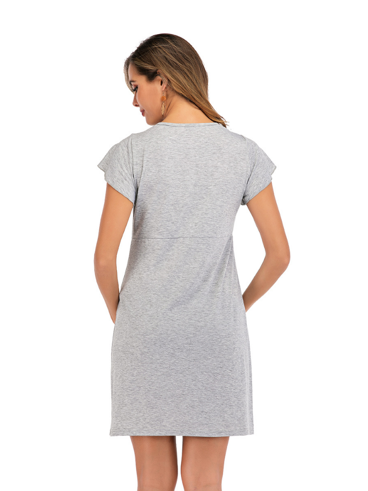 Maternity Nursing Pajamas with Lace Design
